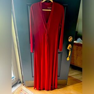 EUC SOFT SURROUNDINGS FULL LENGTH RED MAXI DRESS SZ LARGE